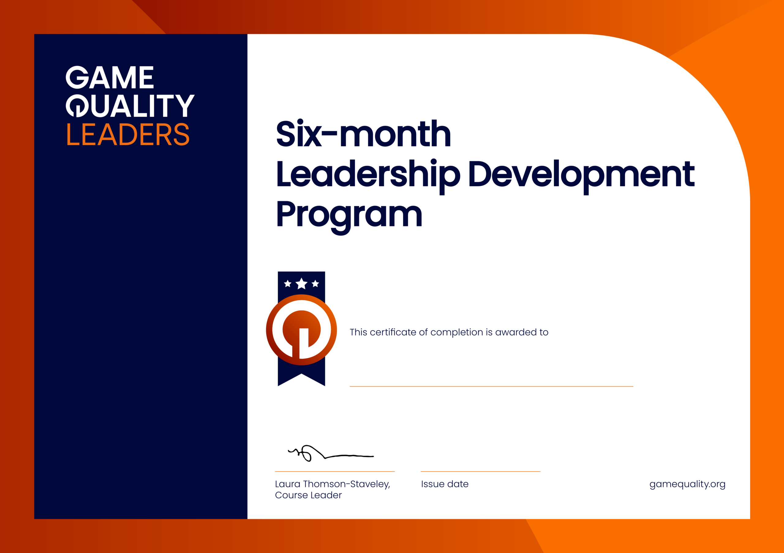Leaders Certificate Sample