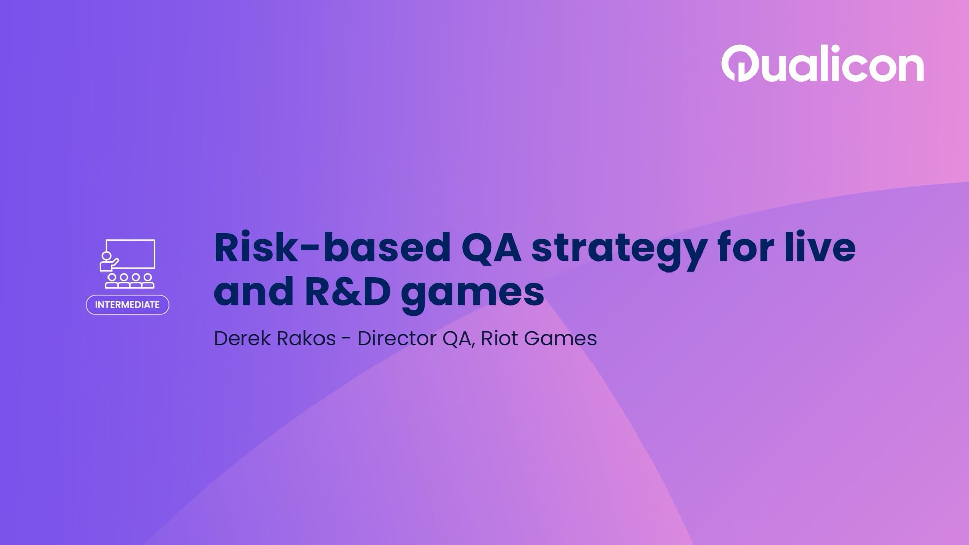 Qualicon 2026 - Day 1 - Risk-based QA strategy for live and R+D games